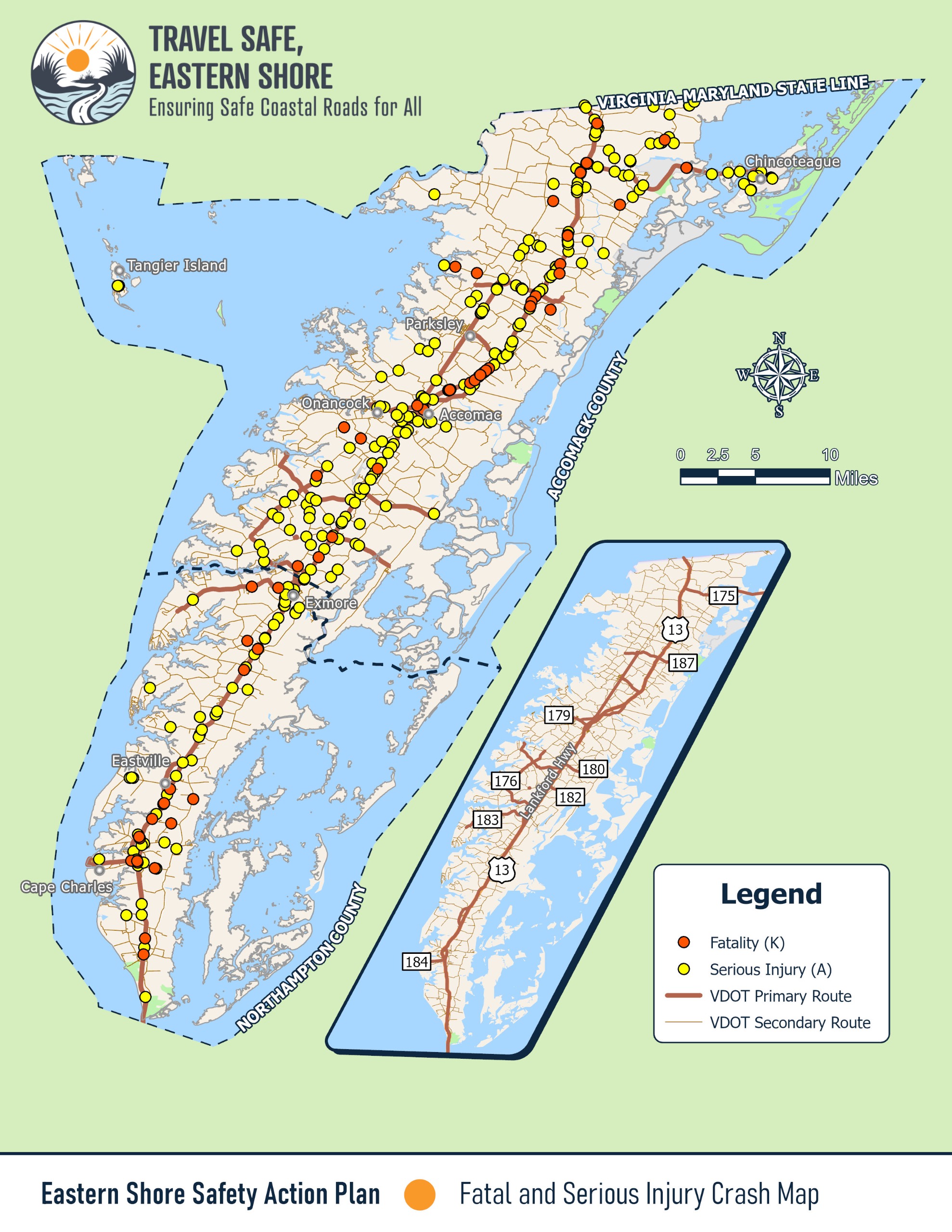 Map of Fatal and Serious Injury Crashes