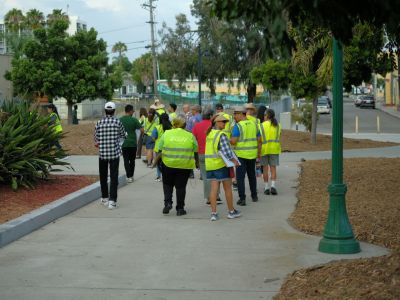 Workers in corridor